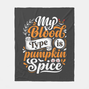 Halloween-Kürbis-Gewürz-Blutgruppe Retro-Typograph Fleecedecke