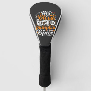 Halloween-Kürbis-Gewürz-Blutgruppe Retro-Typograph Golf Headcover