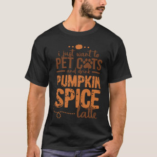 Halloween-Kürbis-Gewürz-Latte-Katze T-Shirt