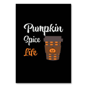 Halloween-Kürbis-Gewürz-Leben Geburtstag Tischnummer