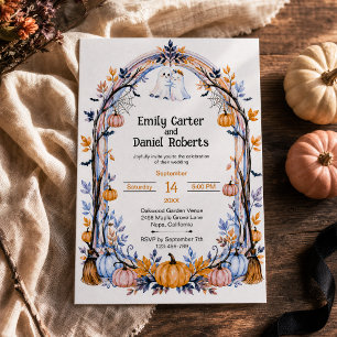 Halloween-Kürbis-Gotische-Hochzeitseinladung Einladung