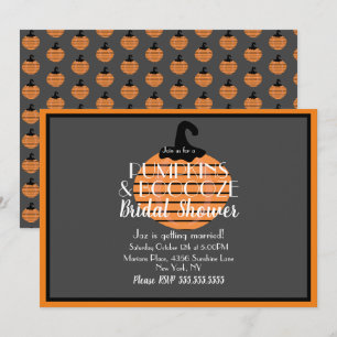 Halloween-Kürbis Graue und Orange Hochzeitsdusche Einladung