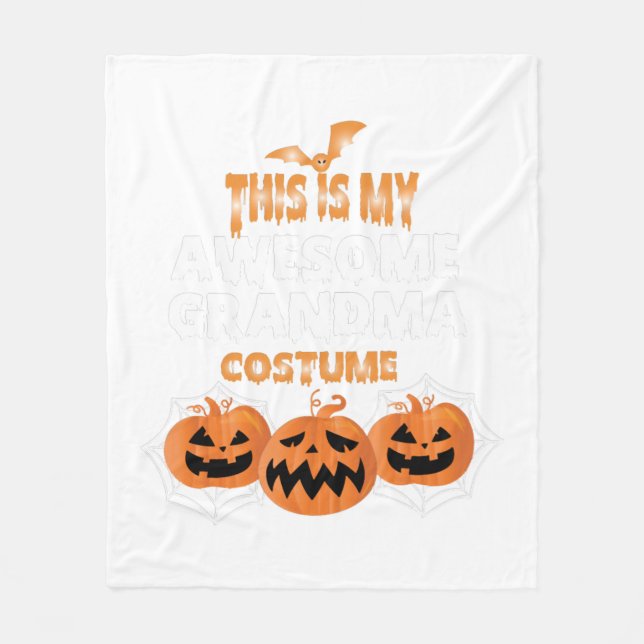 Halloween-Kürbis-Großmutter-Oma Fleecedecke (Vorderseite)