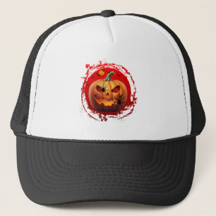 halloween kürbis gruselige spinnen fledermäuse truckerkappe