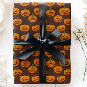 Halloween-Kürbis Gruseliger Jack O'Lanterns Muster Geschenkpapier
