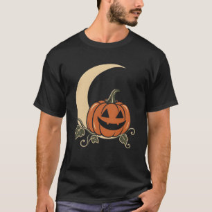 Halloween-Kürbis-Halbmond-Illustration T-Shirt