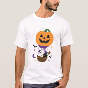 Halloween-Kürbis-Heißluftballon T-Shirt