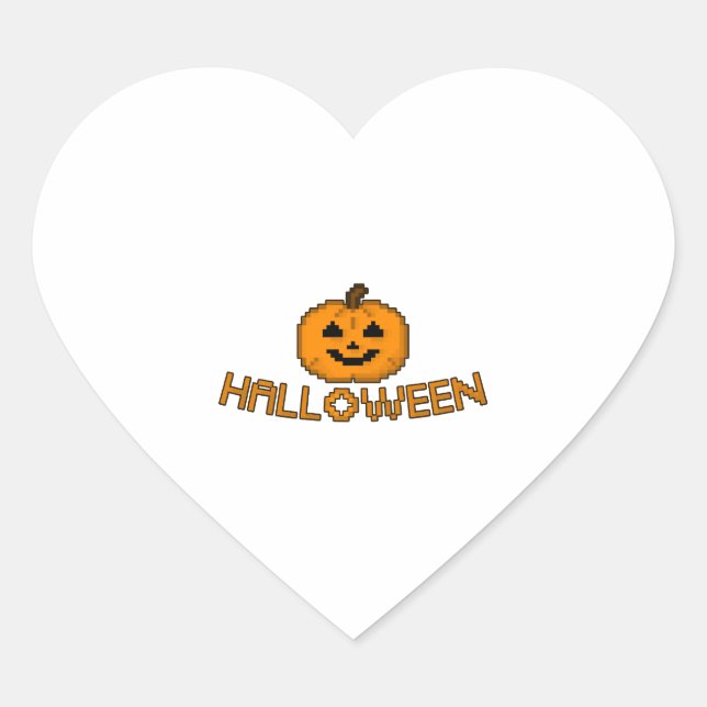 Halloween-Kürbis Herz-Aufkleber (Vorderseite)