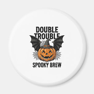 Halloween-Kürbis-Hexe Doppeltes Ärgernis Vintage-D Magnet
