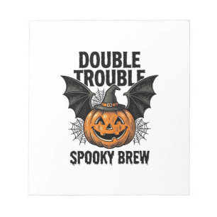 Halloween-Kürbis-Hexe Doppeltes Ärgernis Vintage-D Notizblock