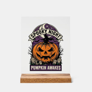 Halloween-Kürbis-Hexe Vintage Gruselige Nacht-Shir Acrylschild