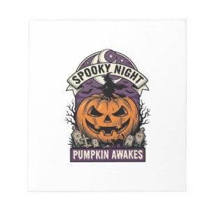 Halloween-Kürbis-Hexe Vintage Gruselige Nacht-Shir Notizblock