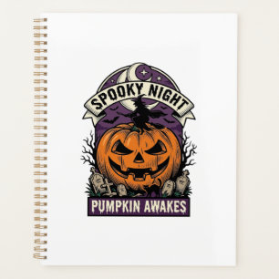 Halloween-Kürbis-Hexe Vintage Gruselige Nacht-Shir Planer