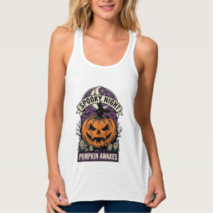 Halloween-Kürbis-Hexe Vintage Gruselige Nacht-Shir Tank Top