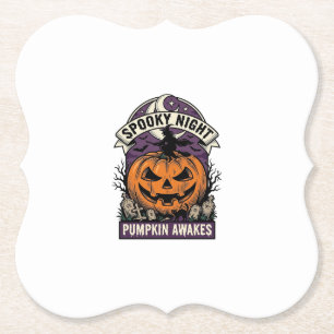 Halloween-Kürbis-Hexe Vintage Gruselige Nacht-Shir Untersetzer