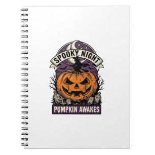 Halloween-Kürbis-Hexe Vintage Gruselige Nacht T-Sh Notizblock