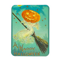 Halloween-Kürbis-Hexe Vintage-Postkarte