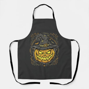 Halloween-Kürbis-Hexenhut-Vektordesign Schürze