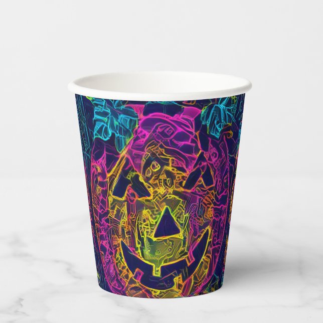 Halloween Kürbis I. Foto Spaß Pappbecher (Vorderseite)