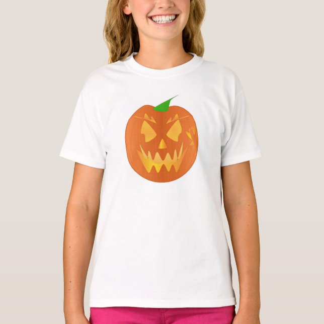 Halloween-Kürbis im Weiß T-Shirt (Vorderseite)