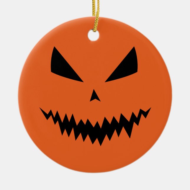 Halloween Kürbis-Jack O'lantern Keramik Ornament (Vorne)