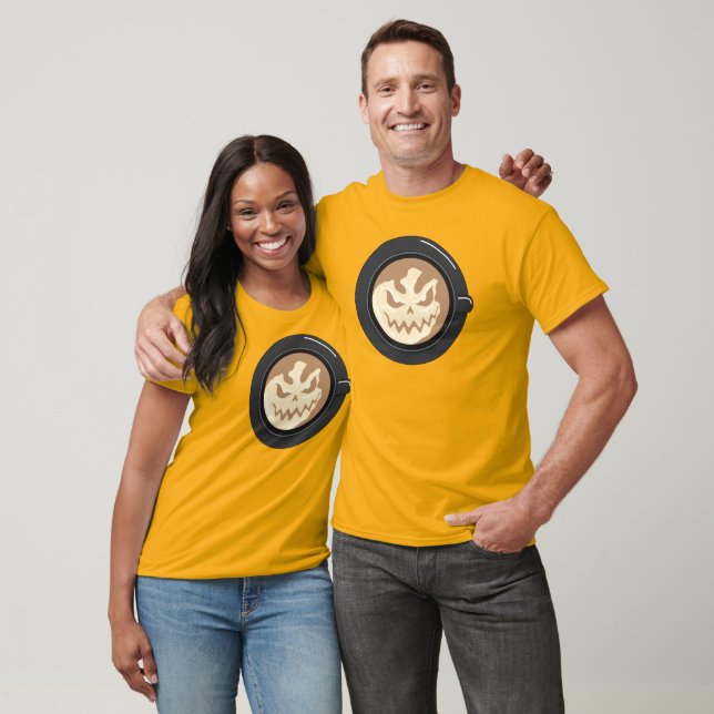 Halloween-Kürbis-Kaffee-Latte T-Shirt (Unisex)