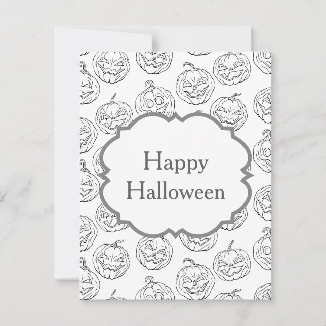 Halloween-Kürbis Karte (Vorderseite)