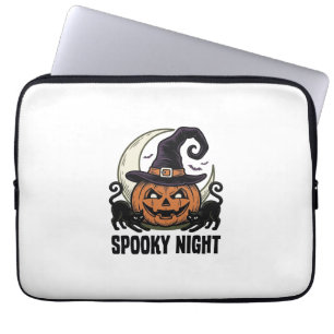 Halloween-Kürbis-Katze-Hexenhut-Vintage-Shirt_1 Laptopschutzhülle