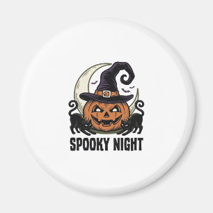 Halloween-Kürbis-Katze-Hexenhut-Vintage-Shirt_1 Magnet