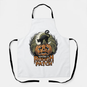 Halloween-Kürbis-Katze-Rau-Fleck-Vintage-Gravur Schürze
