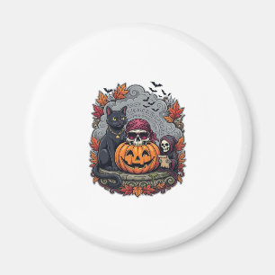 Halloween-Kürbis-Katze-Totenkopf-Sense-Automat-Her Magnet