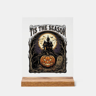 Halloween-Kürbis-Katze Verlassene Vintage-Saison-S Acrylschild