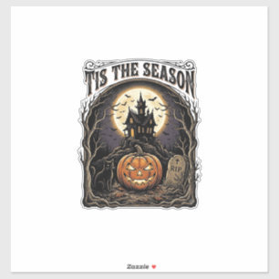 Halloween-Kürbis-Katze Verlassene Vintage-Saison-S Aufkleber