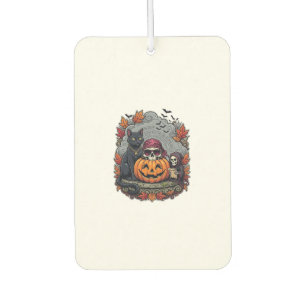 Halloween-Kürbis-Katzen-Schädel-Sense-Autumn-Laub Autolufterfrischer