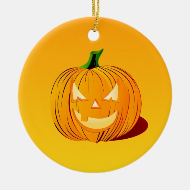 Halloween-Kürbis Keramik Ornament (Vorne)
