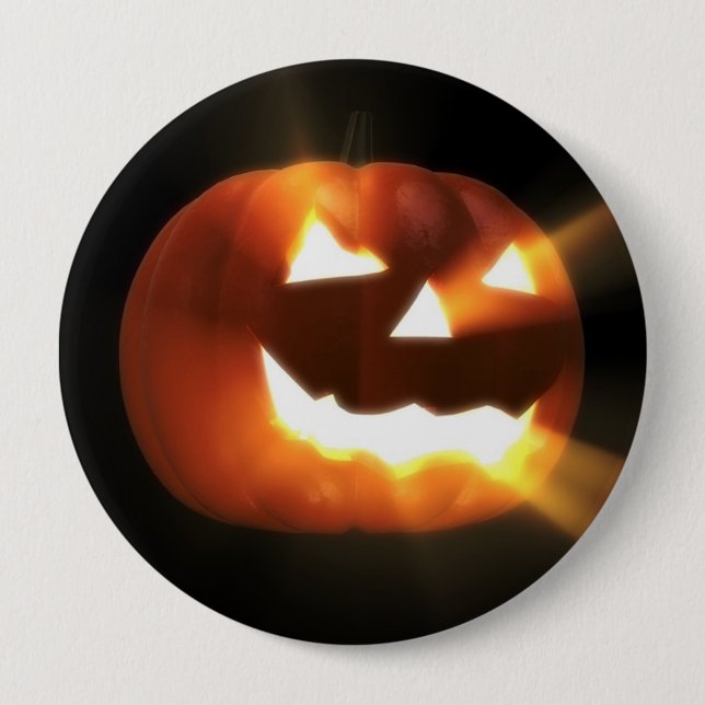 Halloween-Kürbis-Knopf Button (Vorderseite)