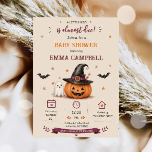 Halloween-Kürbis Little Boo Baby Shower Einladung