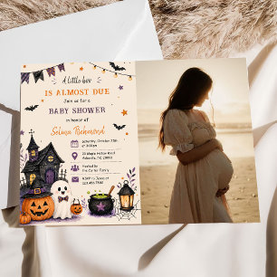 Halloween-Kürbis Little Boo Baby Shower Foto Einladung