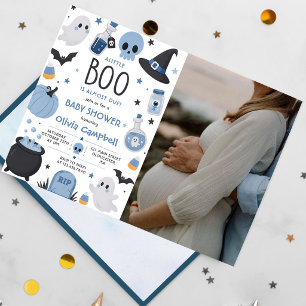 Halloween-Kürbis Little Boo Baby Shower Foto Einladung