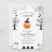 Halloween-Kürbis Little Boo Babyparty-Einladung