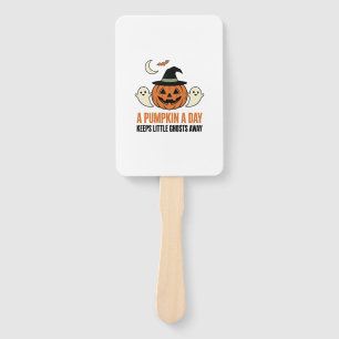 Halloween-Kürbis Lustiger Geist Vintage-Zitat_1 Fächer