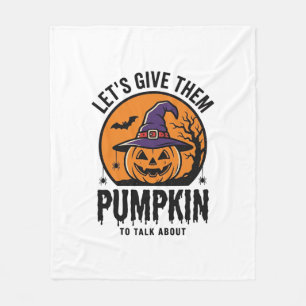 Halloween-Kürbis-Lustiger Hexenhut Gruselig Retro_ Fleecedecke