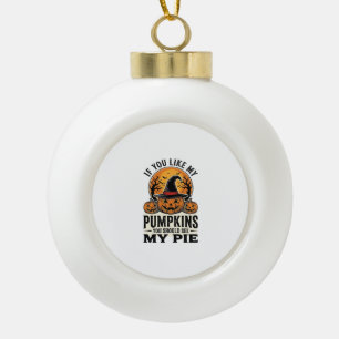 Halloween-Kürbis Lustiges Vintage-Pie-Zitat_1 Keramik Kugel-Ornament