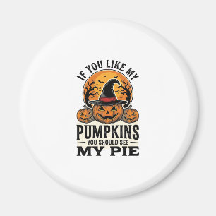 Halloween-Kürbis Lustiges Vintage-Pie-Zitat_1 Magnet