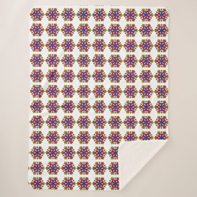 Halloween-Kürbis-Mandala Sherpadecke (Vorderseite)