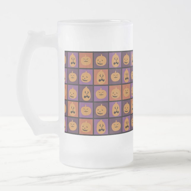 Halloween-Kürbis Mattglas Bierglas (Links)