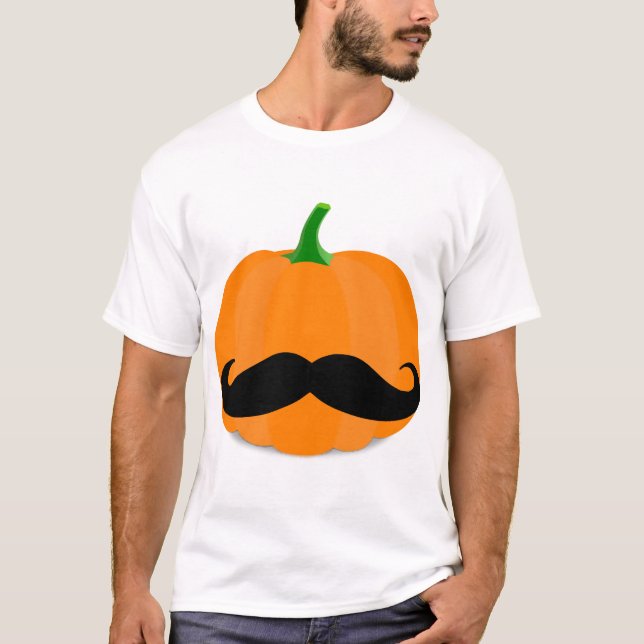 Halloween-Kürbis mit Bart T-Shirt (Vorderseite)