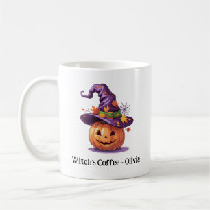 Halloween-Kürbis mit einem Hexenhut Kaffeetasse