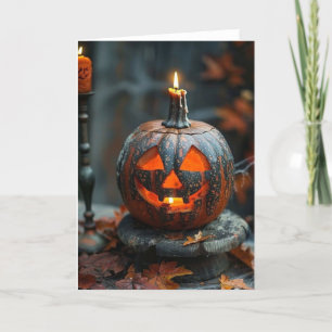 HALLOWEEN-KÜRBIS MIT KERZE DANKESKARTE
