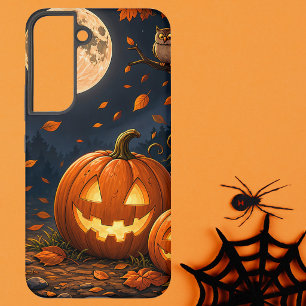 Halloween Kürbis mit Schnitzerei bei Nacht bei Vol Samsung Galaxy Hülle